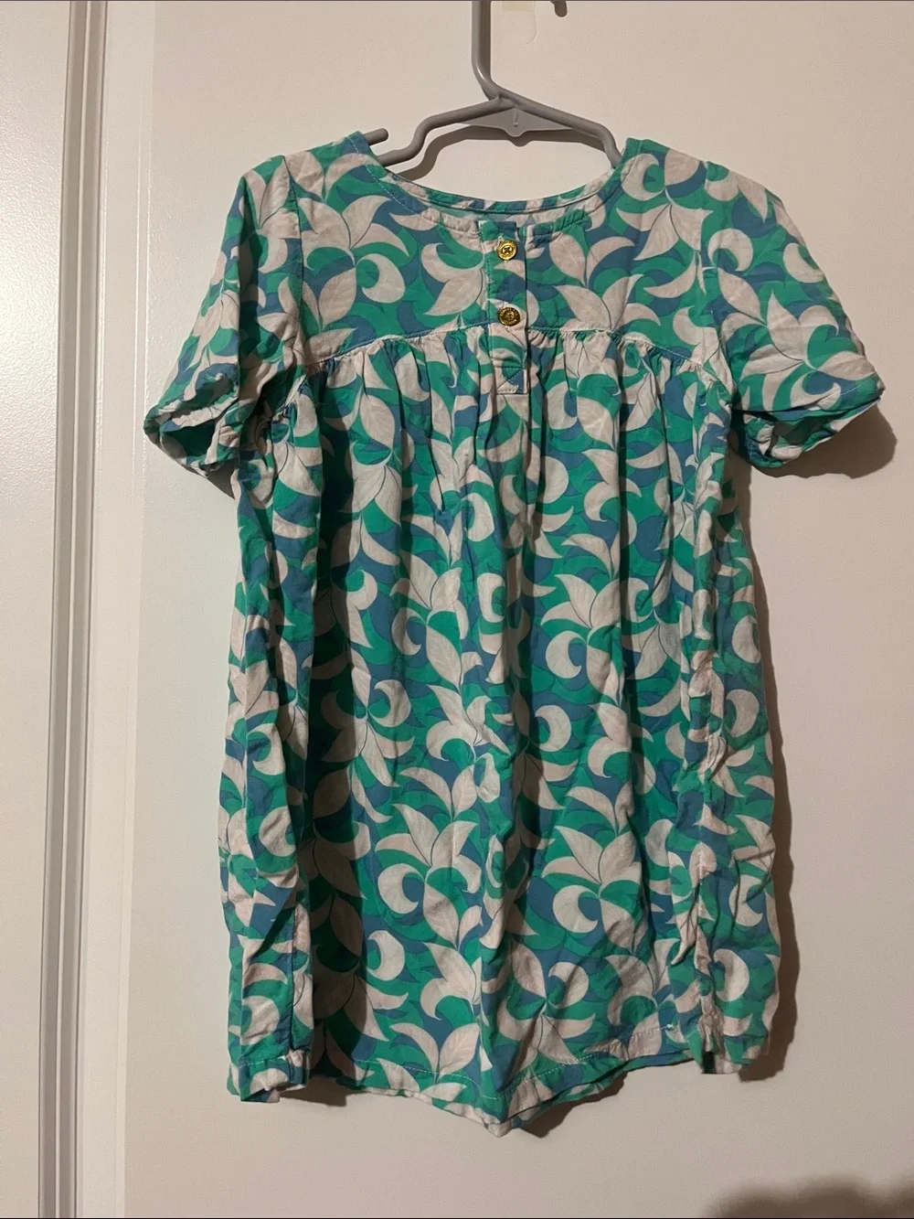 OshKosh B'gosh Teal and White Floral Casual Dress